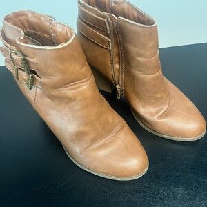 Charlotte Russe Brown Ankle Booties with Buckle Detail